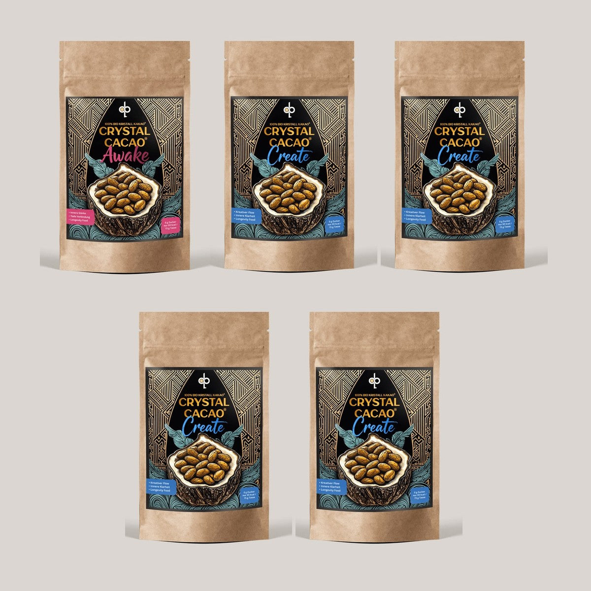 Crystal Cacao 1x AWAKE + 4x CREATE