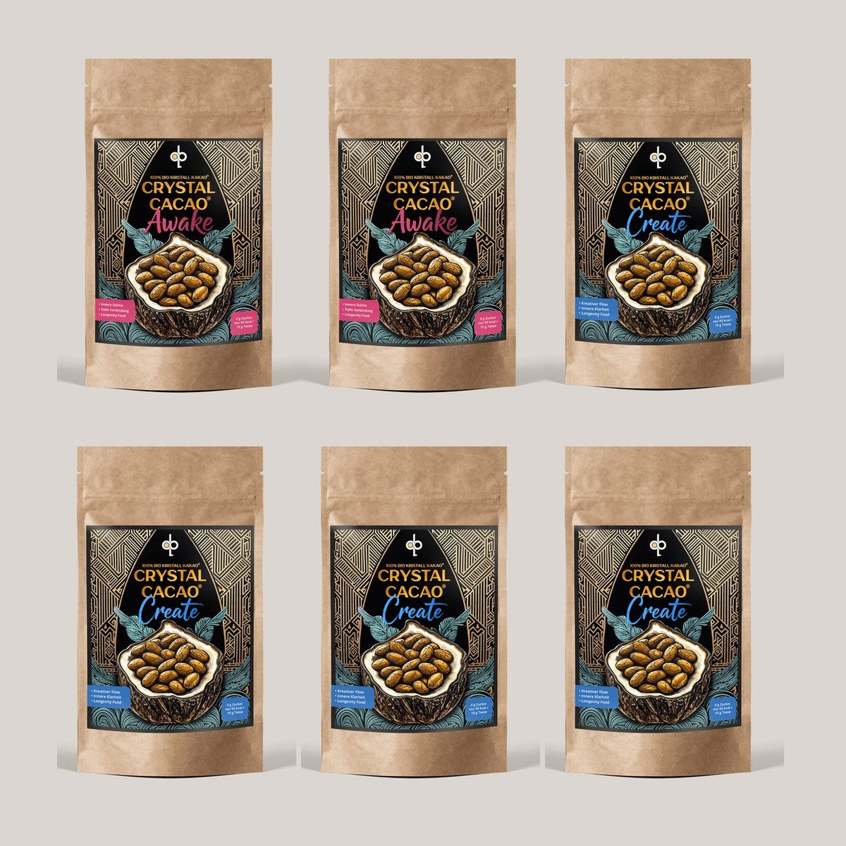 Crystal Cacao 2x AWAKE + 4x CREATE