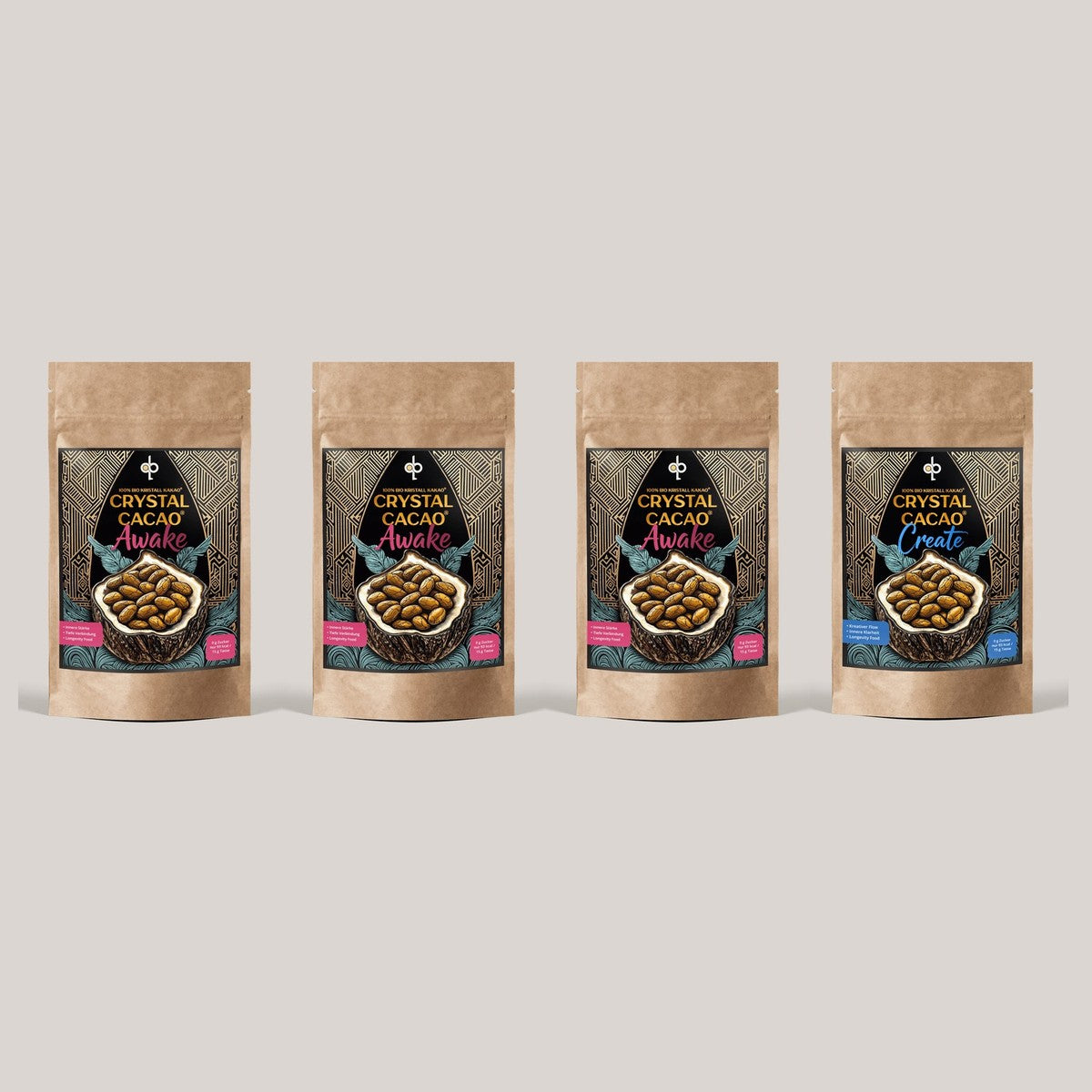 Crystal Cacao 3x AWAKE + 1x CREATE