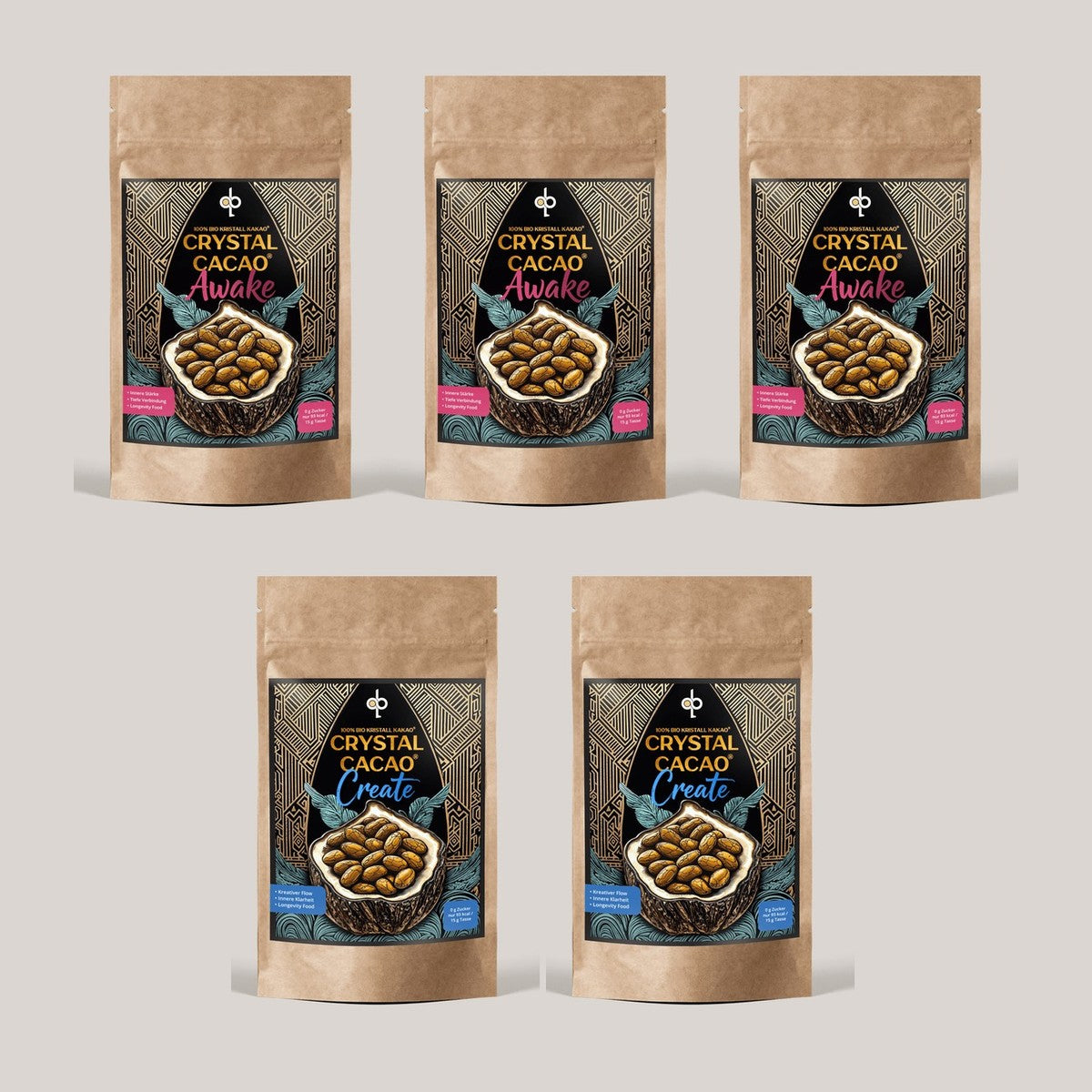 Crystal Cacao 3x AWAKE + 2x CREATE