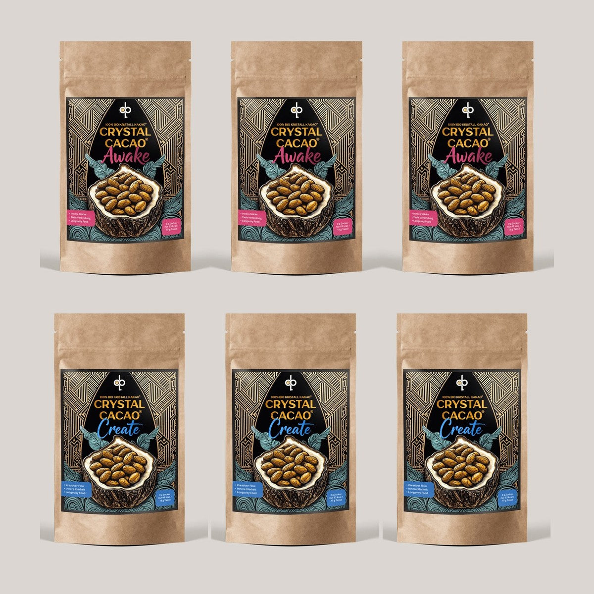 Crystal Cacao 3x AWAKE + 3x CREATE
