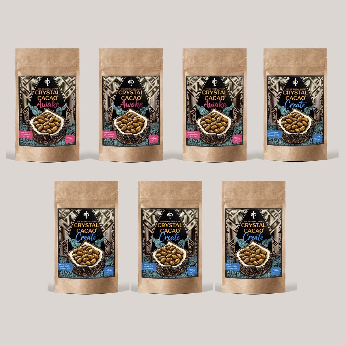 Crystal Cacao 3x AWAKE + 4x CREATE