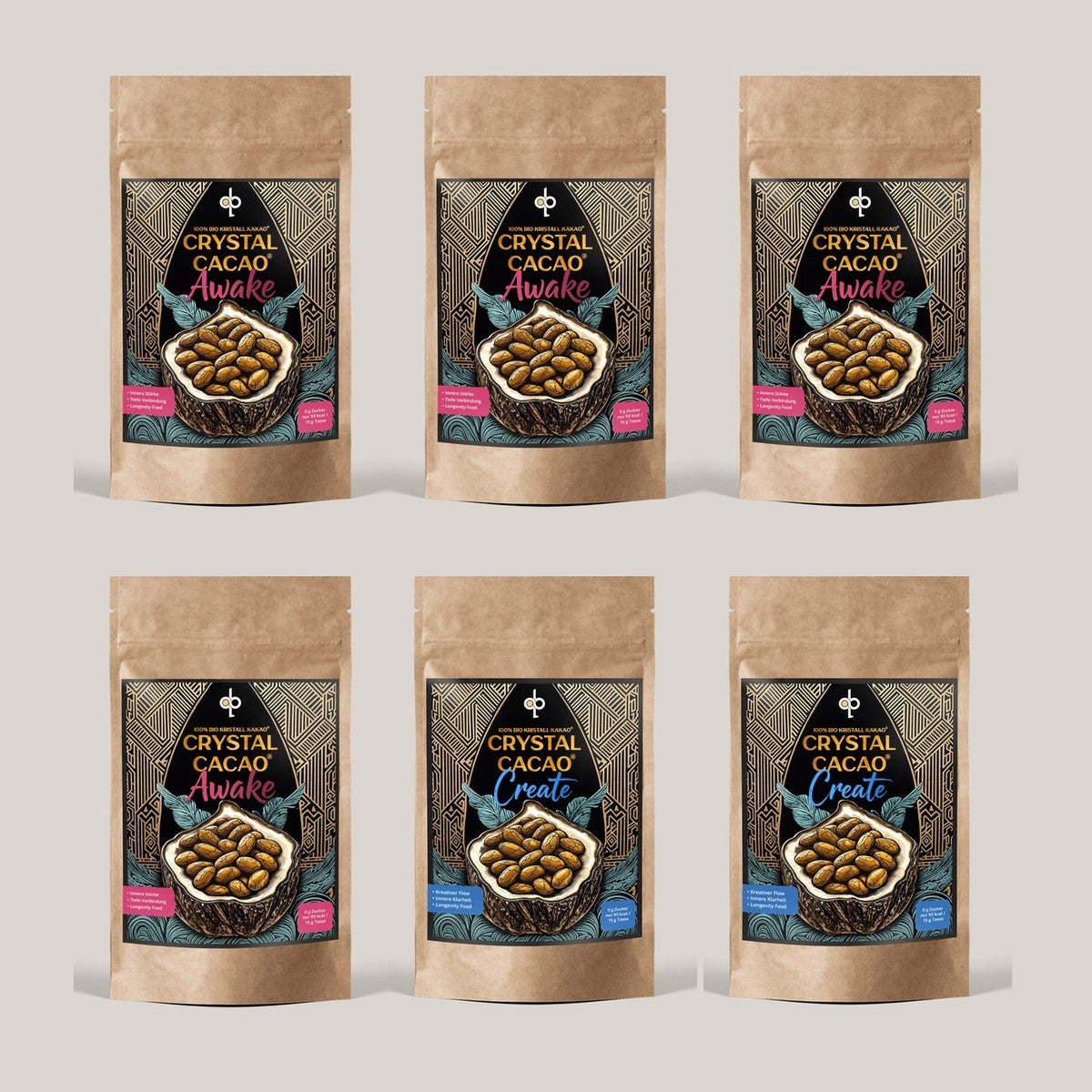 Crystal Cacao 4x AWAKE + 2x CREATE