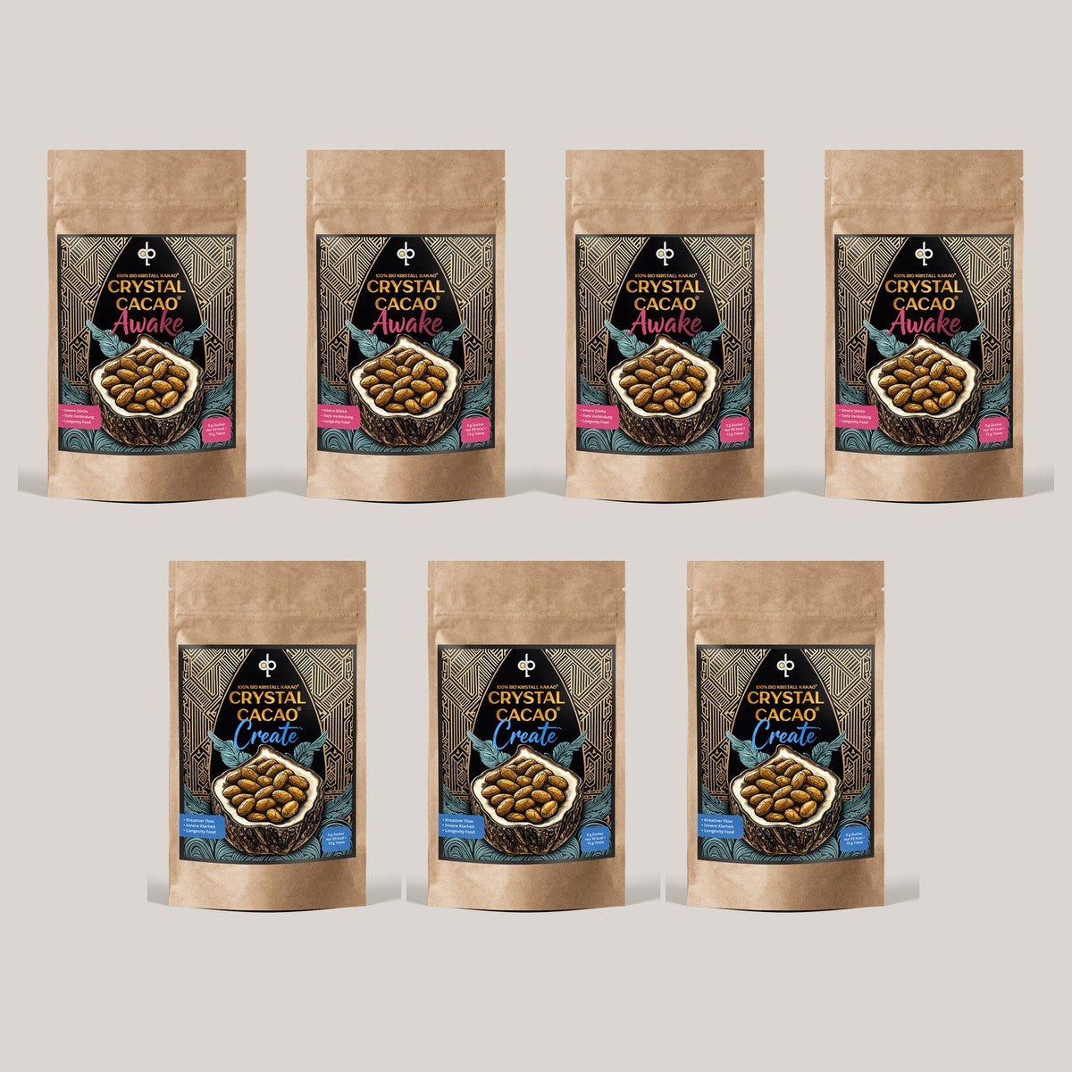 Crystal Cacao 4x AWAKE + 3x CREATE