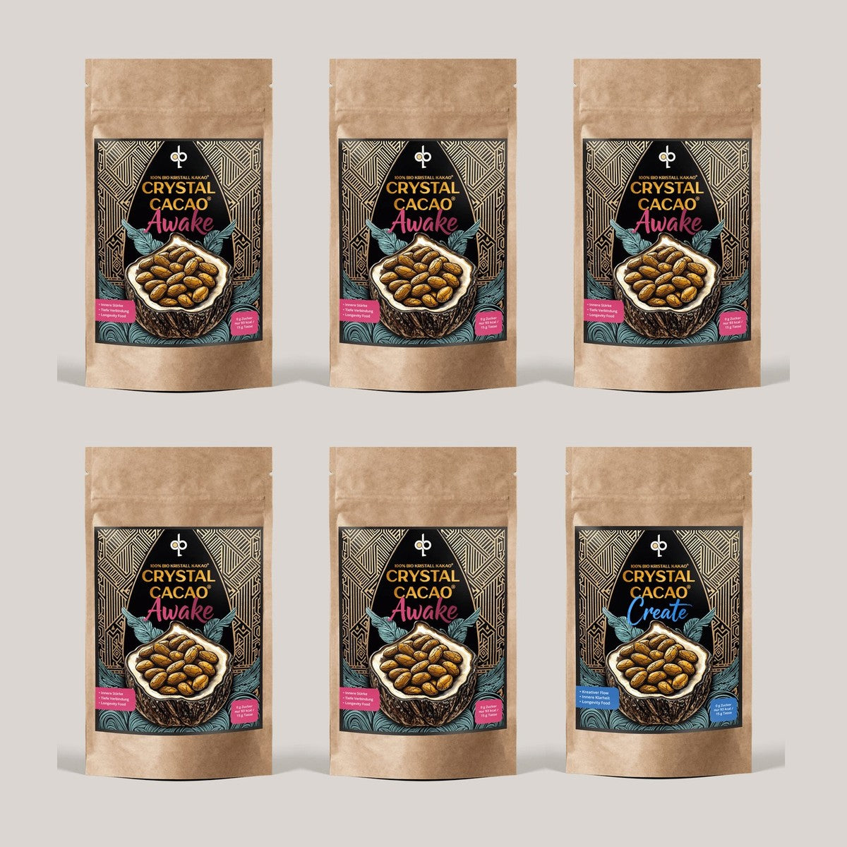 Crystal Cacao 5x AWAKE + 1x CREATE